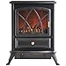 VonHaus Free Standing Electric Stove Heater Portable Home Fireplace with Log Burning Flame Effect Adjustable 1500W (16.8W x 10.8L x 20H inches - Black)
