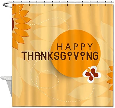 HANHAOKI Thanksgiving Christian Quotes Decoractive Waterproof Polyester Shower Curtain Liner 66"x72"