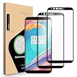 OnePlus 5T Screen Protector - [2 Pack] ICHECKEY [Full Adhesive] [2.5D Full Coverage ] Tempered Glass Screen Cover Shield for OnePlus5T - Black