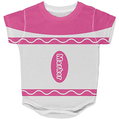 Halloween Marker Costume Pink All Over Baby One Piece