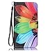 Firefish Galaxy S6 Case, [Kickstand Feature][Drop Proof] Durable Leather Folio Style Wallet Case with Anti-Scratch Protective Cover for Samsung Galaxy S6-Sunflower