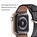 WFEAGL Compatible iWatch Band 40mm 38mm, Top Grain Leather Band with Gold Adapter (The Same as Series 4 with Gold Stainless Steel Case in Color) for iWatch Series 4/3/2/1(Black Band+Gold Adapter)