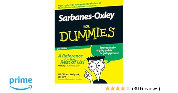Amazoncom Sarbanes Oxley For Dummies 9780470223130 Jill - 