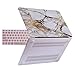 HDE MacBook Air 13 inch Case - Hard Shell Cover Keyboard Skin Fits Previous Generations A1466 A1369 (2008-2017) - White and Gold