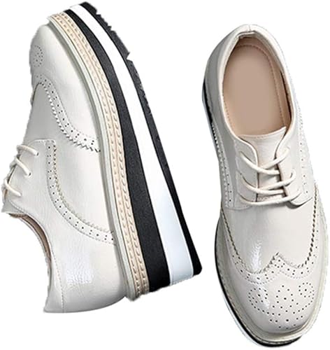 Amazon オックスフォードシューズ ウイングチップ 厚底靴 スニーカー レディースラウンドトゥ インヒールスニーカー オックスフォード 厚底 靴 疲れない 厚底スニーカー インヒール 黒 おじ靴 ワイズ 厚底靴 裏起毛 パテントレザー パンプス