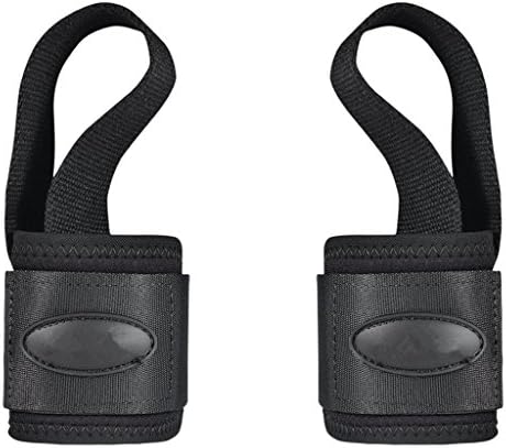 Seicosy Professional Adjustable Non Slip Weight Lifting Training Wrist Straps Support Braces Wraps Belt Protector for Weightlifting Powerlifting Bodybuilding Crossfit Fitness - Black