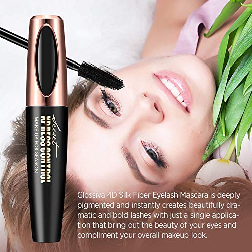 4D Silk Fiber Lash Mascara Waterproof, Luxuriously Longer, Thicker, Voluminous Eyelashes, Long-Lasting, Dramatic Extension, Smudge-proof, Hypoallergenic Formula