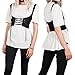 Women's Tank Tied Lace Up Wide Waist Cincher Belt Corset (XL, Black)