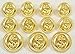 GOLD Premium METAL ~NAVY NAUTICA ANCHOR~ METAL BLAZER BUTTON SET ~ 11-Piece Set of Shank Style Fashion Buttons For Single Breasted Blazers, Sport Coats, Jackets & Uniforms ~ METALBLAZERBUTTONS.COM