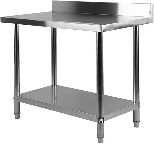 Blackpoolal Arbeitstisch Edelstahl Garten Kuche Gastro Tisch Edelstahltisch Mit Aufkantung Kuchentisch Arbeitstisch Anrichte Silber 100 X 60 X 95cm Amazon De Kuche Haushalt