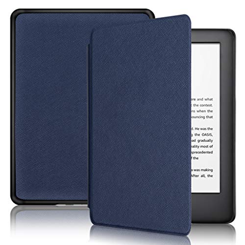 Case for Amazon All-New Kindle (10th Generation, 2019 Release) - Tuscom Premium Lightweight PU Leather Smart Cover Back Shell Protector for Amazon Kindle 10th Gen E-Reader Accessories (Dark Blue)