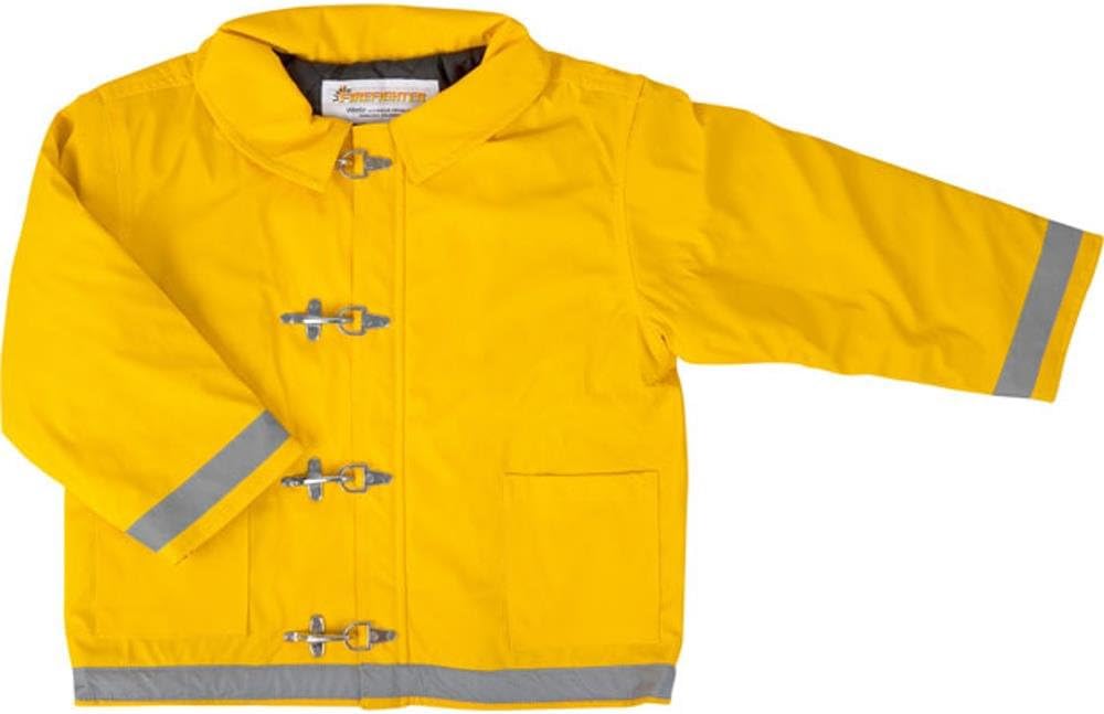 Yellow Firefighter Jacket for Kids (Size: Medium 4-6)
