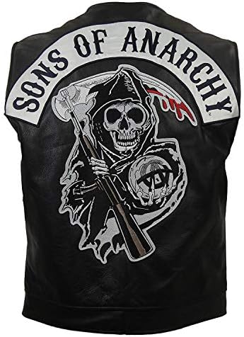 New Men's SOA Son of Anarchy Biker Club Leather Vest