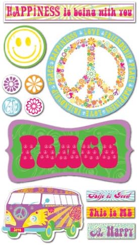 Peace Happiness Love Friendship Chipboard Scrapbook Stickers (FS165)