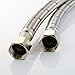 Faucet Connector, Angle Simple Braided Stainless Steel Supply Hose 3/8-Inch Female Compression Thread x M10 Male Connector, 24-Inch Long x 2 Pcs (1 Pair) HI1