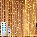 AMIR Upgraded Window Curtain String Lights, Sound Activated Function Can Sync with Any Voice, 9.8 FT 300 LED USB Powered Room Decor Lights, Wedding Party Birthday Christmas Halloween Decorations