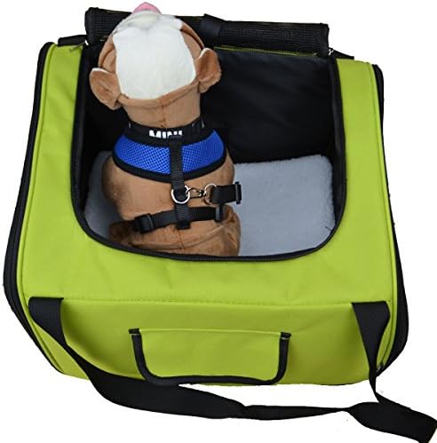 JANMO Pet Carrier Airline Approve with soft mat comfortable pet carrier for car /bicycle (Green)