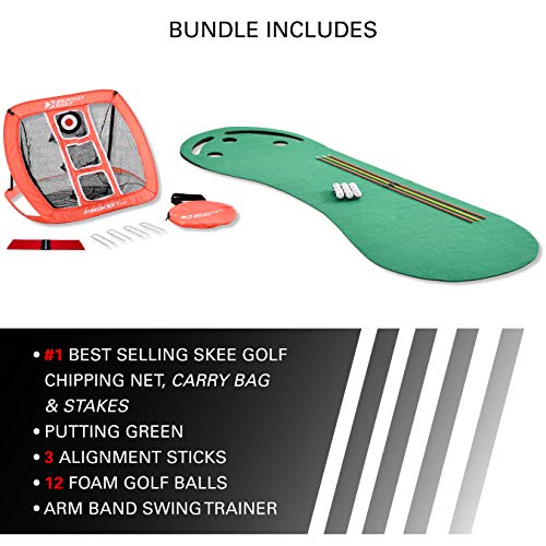 image for Rukket Sports Rukket Putting Green & Golf Chipping Net Bundle | Indoor