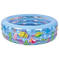 Jilong Summertime Kiddie Pool - Large Inflatable Pool for Kids with Aquarium Design - 185" x 73" x 20"