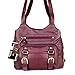 Concealed Carry Purse - Genuine Leather Locking CCW Gun Bag - Left and Right-hand Draw, Wine
