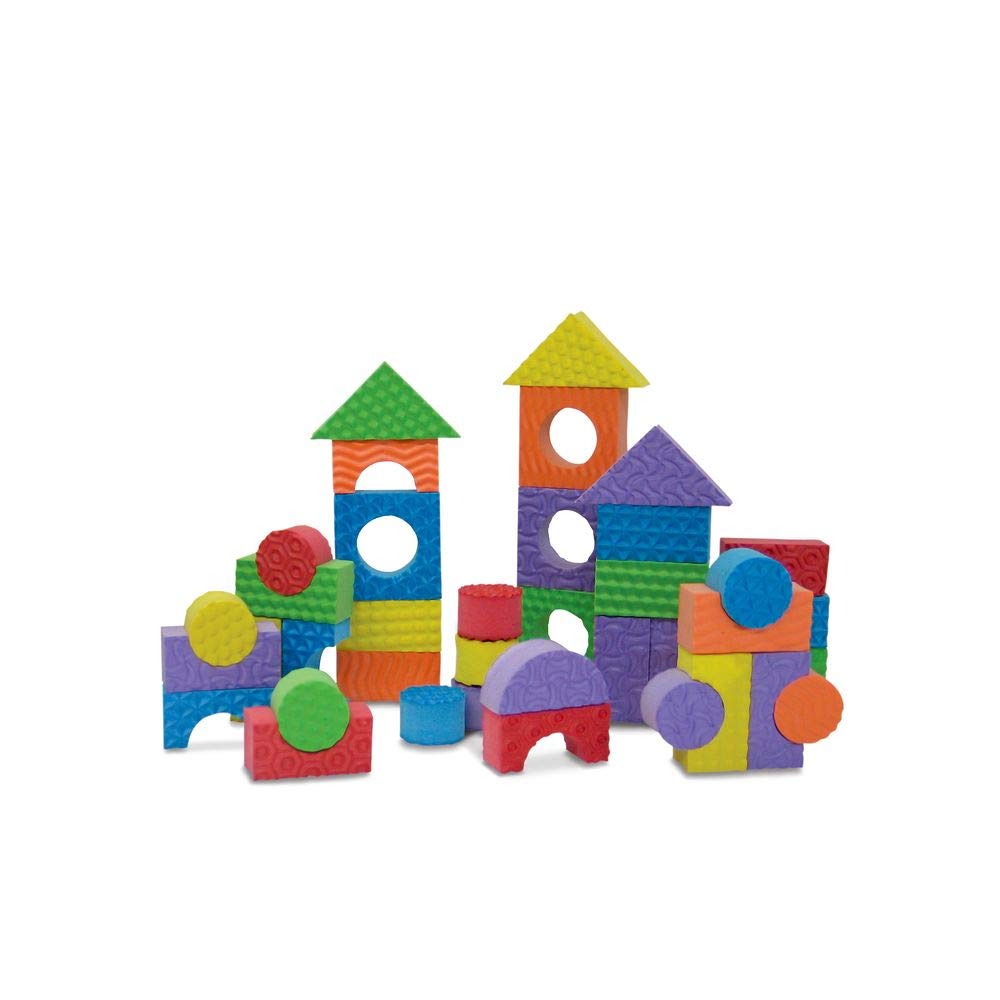 Edushape Textured Brightly Colored Foam Building Blocks, Set of 30