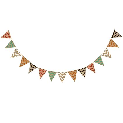Arts Crafts Sewing Vintage Bunting Banner With 12pcs Flags