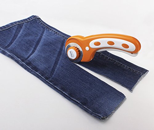 45mm Rotary Cutter, Genround Contour Rotary Cutter with 7 Replacement Rotary Cutter Blades |Leather Cutter Rolling Fabric Cutter Leather Rotary Cutter for Scrapbooking, Quilting, Sewing, Arts & Crafts - Thumbnail 6