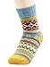 Zando Athletic Women Girls Knit Pattern Winter Cashmere Vintage Cabin Socks Crew Retro Thick Warm Wool Mid-Calf Socks
