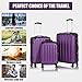 Goplus 3Pcs Luggage Set, Hardside Travel Rolling Suitcase, 20/24/28 Rolling Luggage Upright, Hardshell Spinner Luggage Set with Telescoping Handle, Coded Lock Travel Trolley Case (Purple)