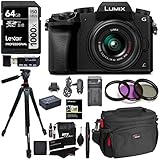 Panasonic DMC-G7KK Digital Single Lens Mirrorless Camera 14-42 mm Lens Kit, 4K + Accessory Bundle + Transcend 64 GB High Speed 10 UHS-3 + Polaroid 72" Professional Tripod + 3 Piece Filter Set + Battery + Charger + Camera Bag + extras