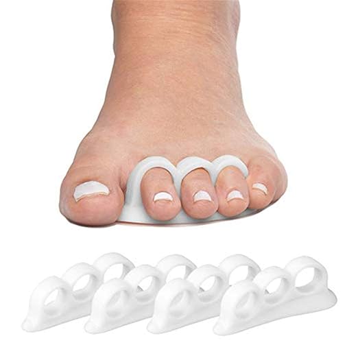 4x Silikon Gel Zehenspreizer Hallux Valgus Zehenstrecker Premium Vorfußpolster
