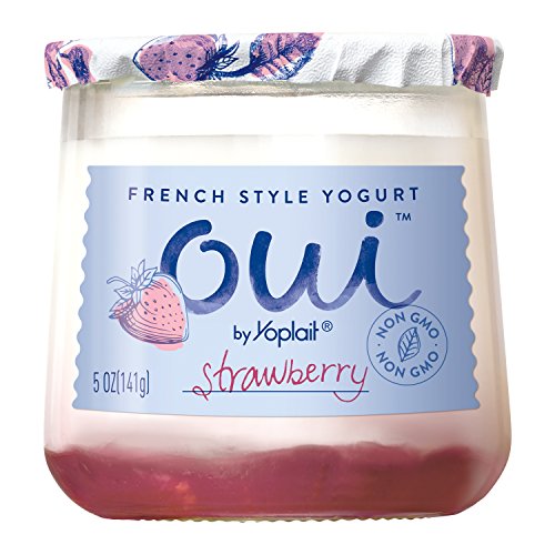 Oui by Yoplait French Style Yogurt, Non-GMO, Gluten Free Yogurt, Strawberry, 5.0 oz (4 Count)