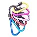 Makhry 6PCS Aluminum D-Ring Carabiner Locking Hook Camping Hooks Keychain Carabiner Hooks for Hiking Fishing Gadget(Random Color)