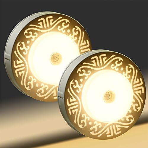 Battery Powered Motion Sensor Night Light, Warm White LED, Stick for Closet Hallway Stairs Bathroom Bedroom, Phoenix Design, Energy Efficient,2-Pack