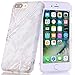 BAISRKE Shiny Rose Gold White Grey Marble Design Clear Bumper Matte TPU Soft Rubber Silicone Cover Phone Case Compatible with iPhone 7 Plus/iPhone 8 Plus [5.5 inch]