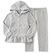 Juicy Couture Little Girls' 2 Piece Velour Hooded Jacket and Pant Set, Gray, 5