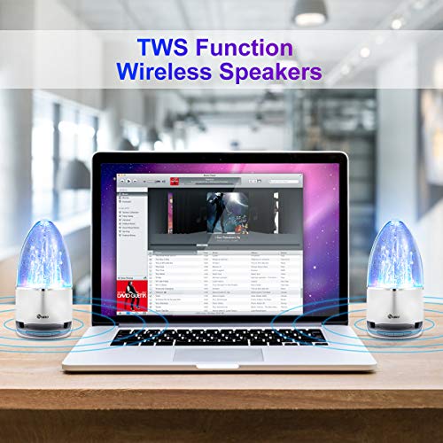 Portable Wireless Dancing Water Speaker - Best Gift Bluetooth Speakers Powerful Stereo Sound LED Light Show Music Fountain Musicbox with 3 Play Modes for iPhone, iPad, Laptops, Smartphone