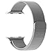 GEOTEL 42mm Milanese Loop Stainless Steel Bracelet Strap Band for Apple Watch Series 1 Series 2 Sport&Edition with Unique Magnet Lock(No Buckle Needed) (42mm-Silver)