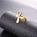 U7 Egyptian Jewelry 18K Gold Plated Cross Ankh Ring, Size 7