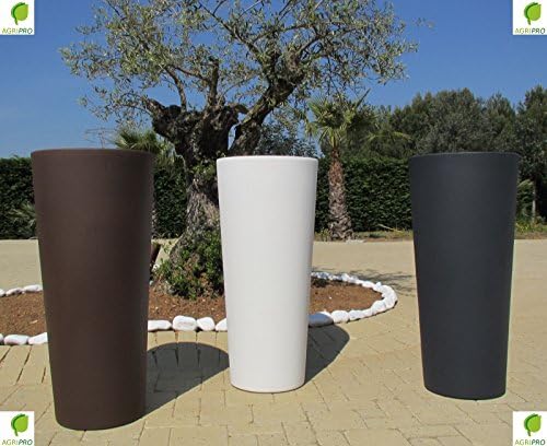 POT ANTHRACITE RESIN GENESIS CACHE-POT ROUND HIGH H 100 x 45