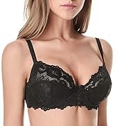 WingsLove Women’s Floral Lace Bra Underwire Non Padded Soft Cup Full Coverage