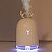 AmuseNd USB Cool Mist Humidifier with Breathing Light, Mini Size Reindeer Humidifier for Bedroom Home Office Desktop 220ml with Timed auto shutdown