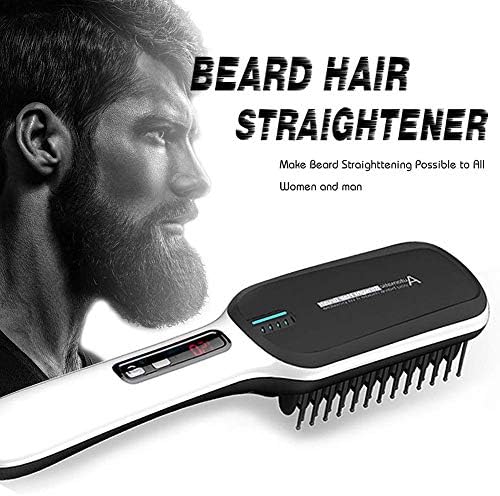 Beard Straightening Comb,Electrical Heated Irons Hair Straightening Brush for man and women with Faster Heating, Auto Temperature Lock