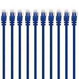 GearIT 10 Pack, Cat 6 Ethernet Cable Cat6 Snagless Patch 6 Feet - Computer LAN Network Cord, Blue - Compatible with 10 Port Switch POE 10port Gigabit