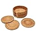 Yazi Rattan Coasters Handcrafted Eco-friendly Coffee Cupmat Tea Cup Mat Teapot Vine Placemat Rattan Decorative Holder for Kitchen Table Drinks Crafts Table Desk Office Hote (Orange, Diameter 4 inches)
