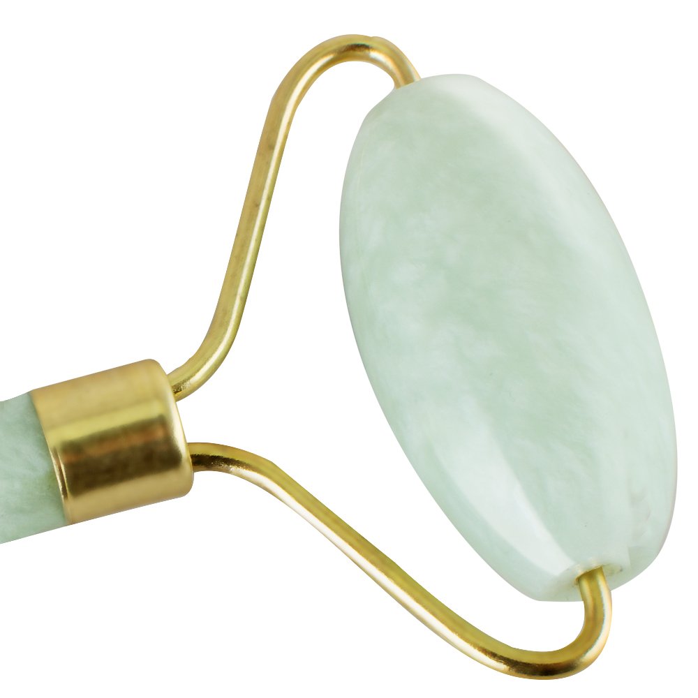 Zinnor Jade Roller Massager Anti Aging Therapy Double Neck Healing Rejuvenates Face Neck Skin Face Slimmer Slimming Tool
