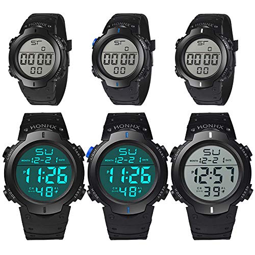 Sport Watch, 50M Waterproof Watch, Sport Wrist Watch for Men Women Kids, Digital Watch with Alarm Date and Time (Black1) - Thumbnail 5