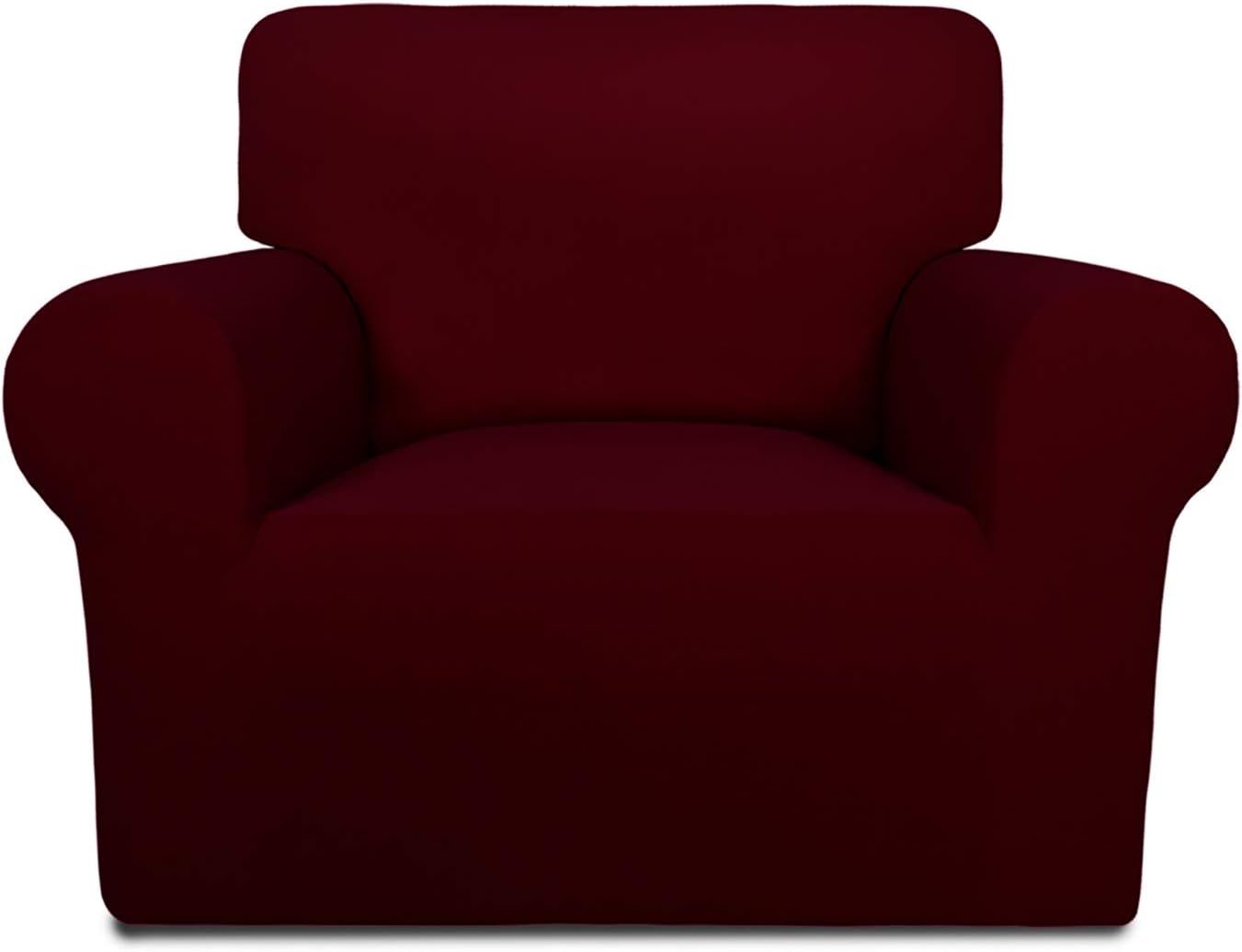 PureFit Super Stretch Chair Sofa Slipcover – Spandex Non Slip Soft Couch Sofa Cover, Washable Furniture Protector with Non Skid Foam and Elastic Bottom for Kids, Pets （Chair， Dark Gray）: Kitchen & Dining
