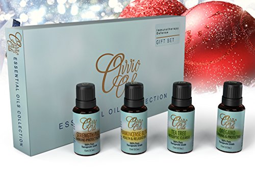 Immune Support & Immunity Boost Essential Oils Collection by Ovvio - Strength Plus, Tea Tree, Oregano, Frankincense Blend - Protective Blend Set