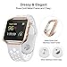 UMTELE Compatible for Fitbit Blaze Bands, Sport Silicone Strap with Rose Gold Frame Replacement for Fitbit Blaze Smart Fitness Watch Grey/White
